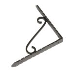 6x Notched Scroll Iron Shelf Bracket Antique Vintage Wall Brackets D205mm Black - Image 3