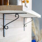 6x Notched Scroll Iron Shelf Bracket Antique Vintage Wall Brackets D205mm Black - Image 6