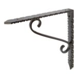 6x Notched Scroll Iron Shelf Bracket Antique Vintage Wall Brackets D205mm Black - Image 4