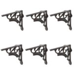 6x Ornate Iron Shelf Bracket Cast Antique Vintage Wall Brackets D150mm Black