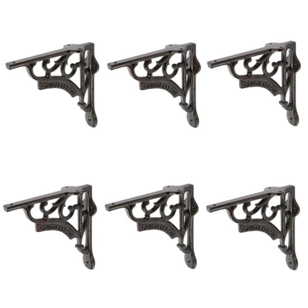 6x Ornate Iron Shelf 3bf03b661476690b746d7178ef95fc86