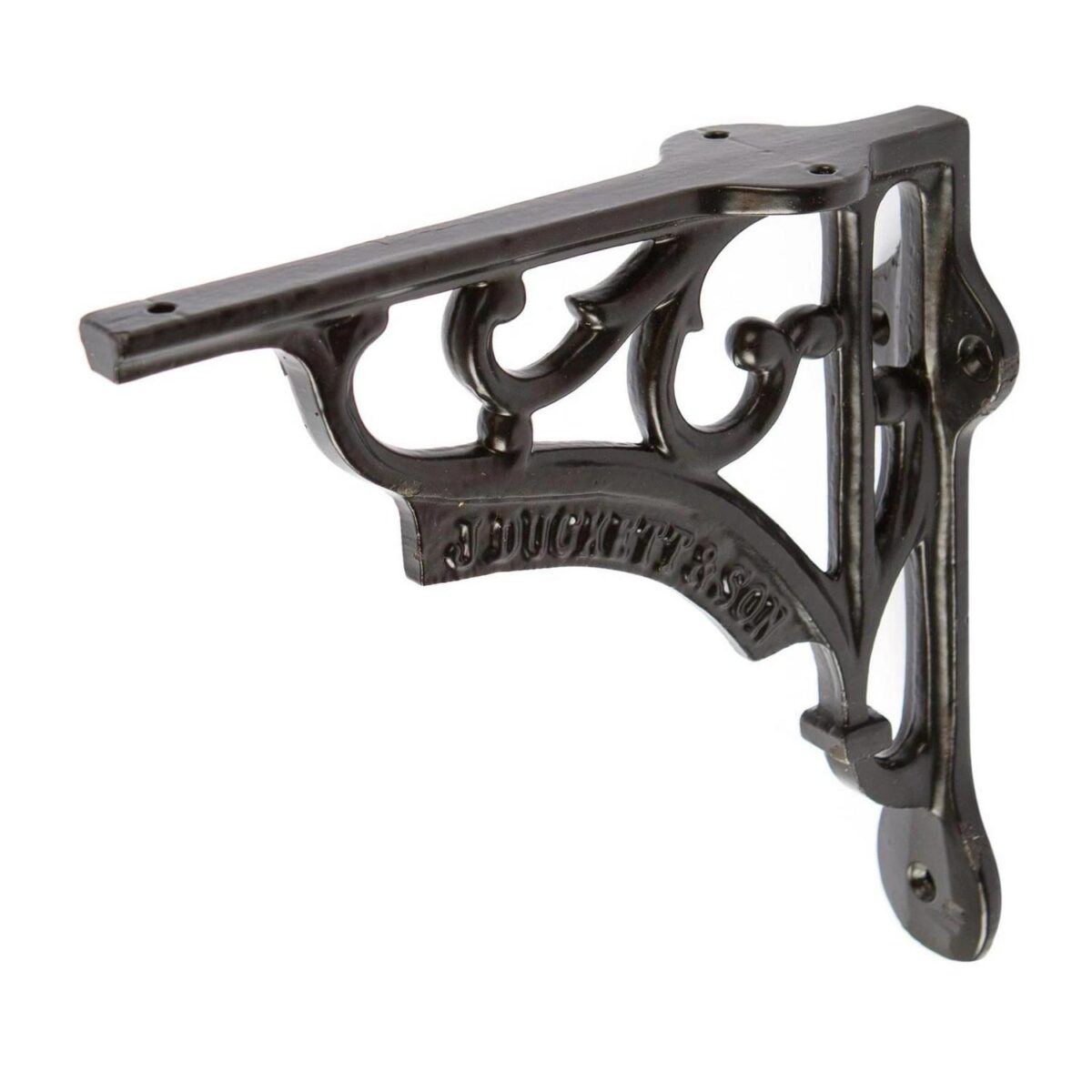 6x Ornate Iron Shelf Bracket Cast Antique Vintage Wall Brackets D150mm Black - Image 4