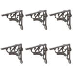 6x Ornate Iron Shelf Bracket Cast Iron Antique Vintage Wall Brackets D150mm Raw