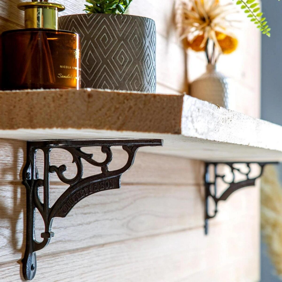 6x Ornate Iron Shelf Bracket Cast Antique Vintage Wall Brackets D150mm Black - Image 7