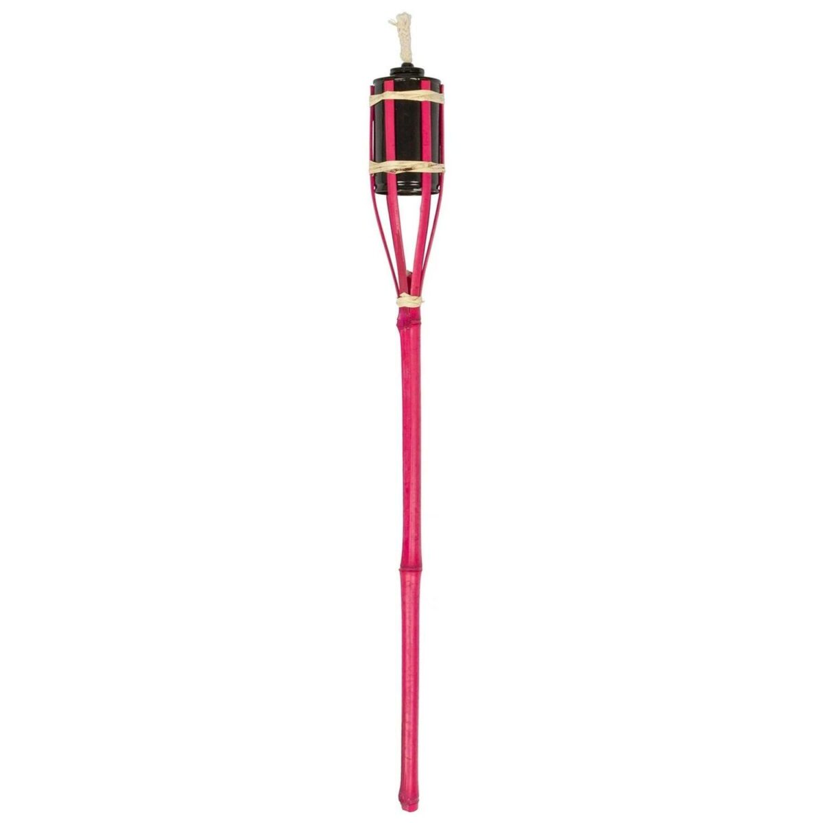 6x Pink 60cm Bamboo Garden Fire Torches Outdoor Paraffin Oil Tiki Lantern - Image 5