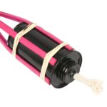 6x Pink 60cm Bamboo Garden Fire Torches Outdoor Paraffin Oil Tiki Lantern - Image 4