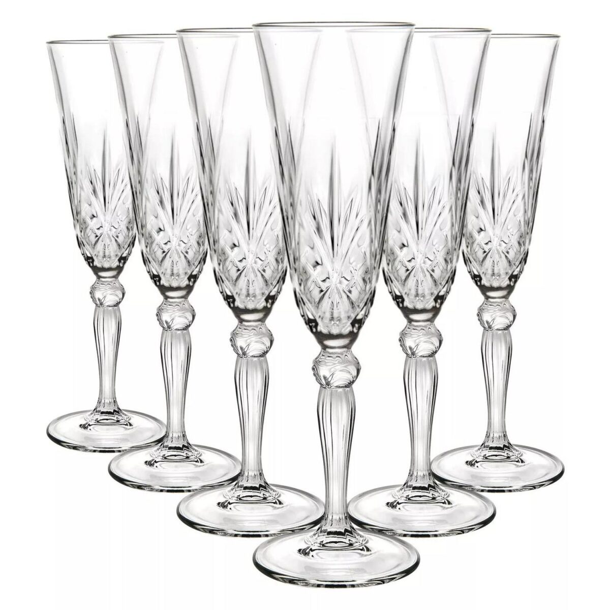 6x RCR Crystal 160ml Melodia Glass Champagne Flutes Prosecco Wedding Glasses Set - Image 1