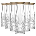 6x RCR Crystal 1L Melodia Glass Carafes with Cork Lid Wine Water Decanter Jug