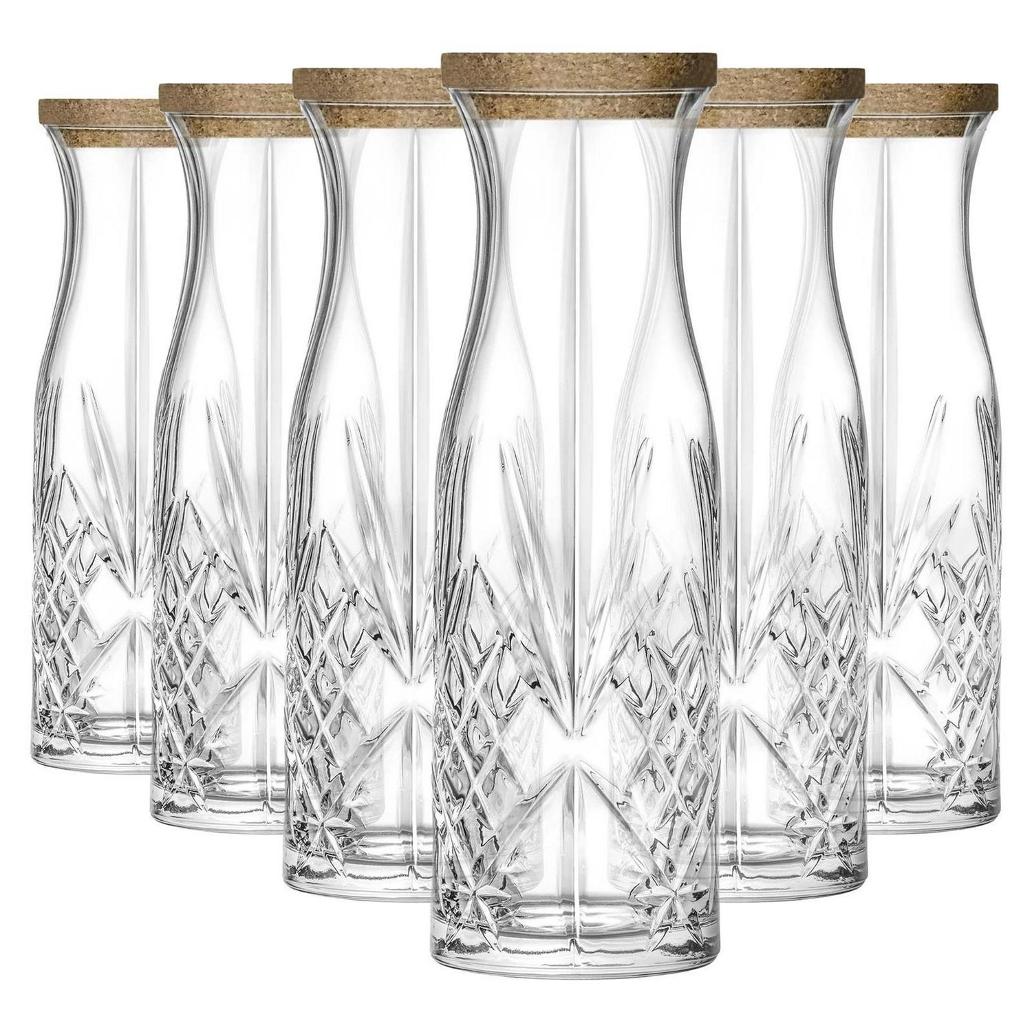 6x_RCR_Crystal_1L_Me_0a59d3df1dfd750cd42dd1e41d2fa804.jpg 6x RCR Crystal 1L Melodia Glass Carafes with Cork Lid Wine Water Decanter Jug - Image 1