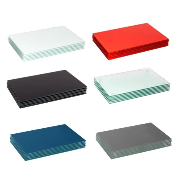 6x Rectangle Glass Placemats 40cm x 30cm Dining Dinner Table Mats Set
