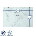 6x Rectangle Glass Placemats 30cm x 20cm Marble Dining Table Mats Set - Image 2
