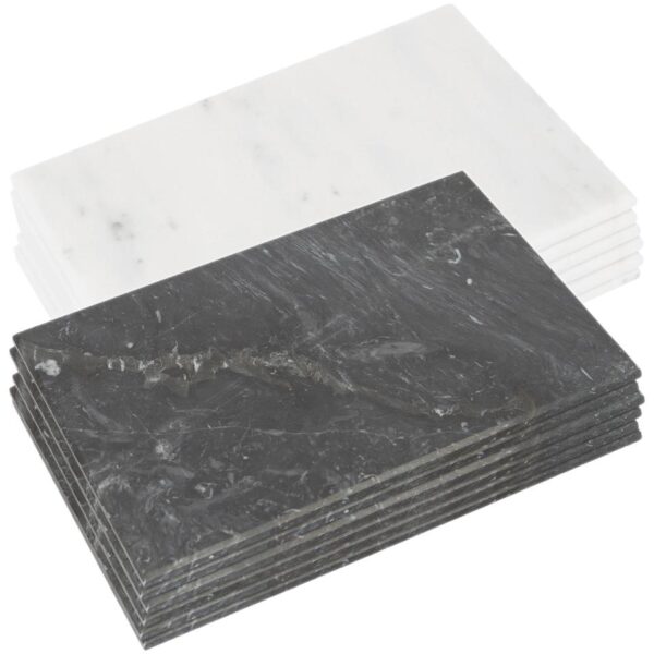 6x Rectangle Marble Placemats 40cm x 30cm Heat Resistant Dining Table Mat