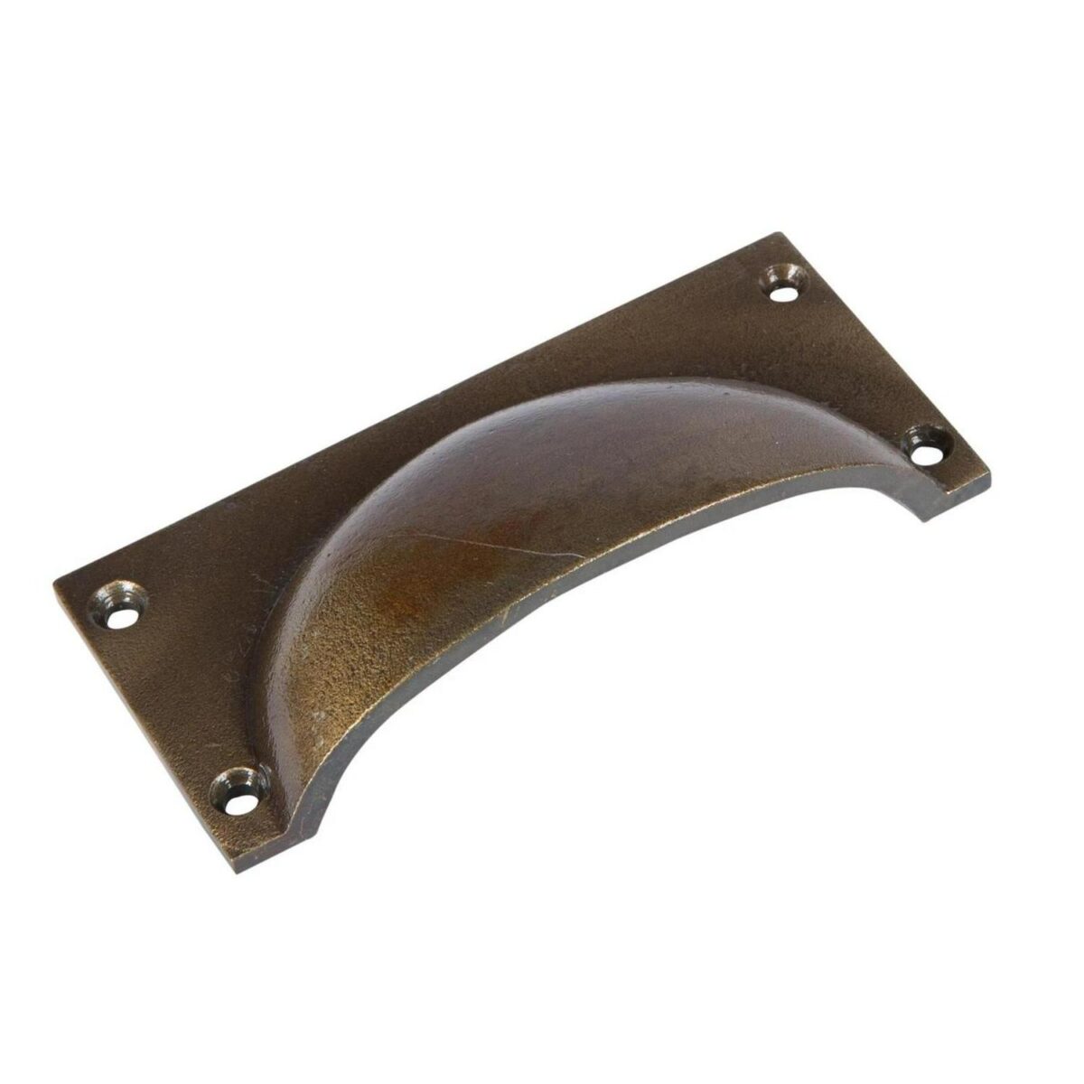 6x Rectangular Cabinet Cup Handle Cast Iron Handles 105mm x 50mm Brass - Image 4