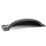6x Rectangular Cabinet Cup Handle Cast Iron Handles 130mm x 50mm Black - Image 2