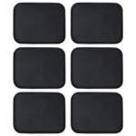 6x Rectangular Non-Slip Serving Trays Rubber Drinks Service 45 x 35cm Black