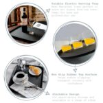 6x Rectangular Non-Slip Serving Trays Rubber Drinks Service 45 x 35cm Black - Image 2