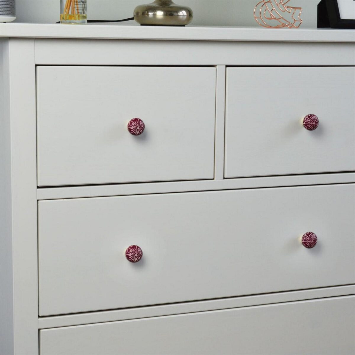 6x Resin Cabinet Knobs Kitchen Bedroom Cupboard Door Drawer Handles Dark Red - Image 7