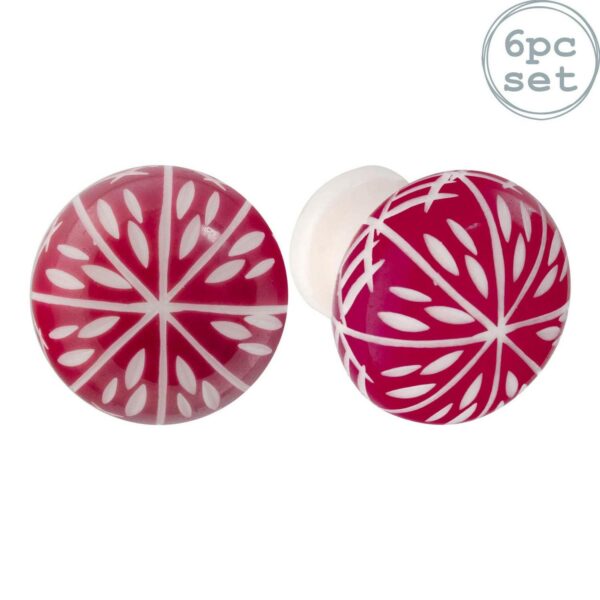 6x Resin Cabinet Knobs Kitchen Bedroom Cupboard Door Drawer Handles Dark Red