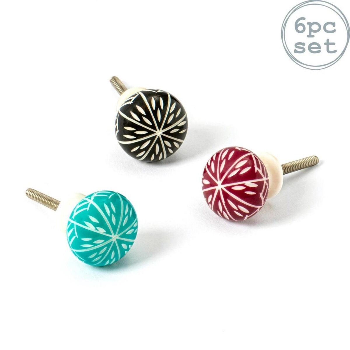 6x Resin Cabinet Knobs Kitchen Bedroom Cupboard Door Drawer Handles 3 Colours - Image 1