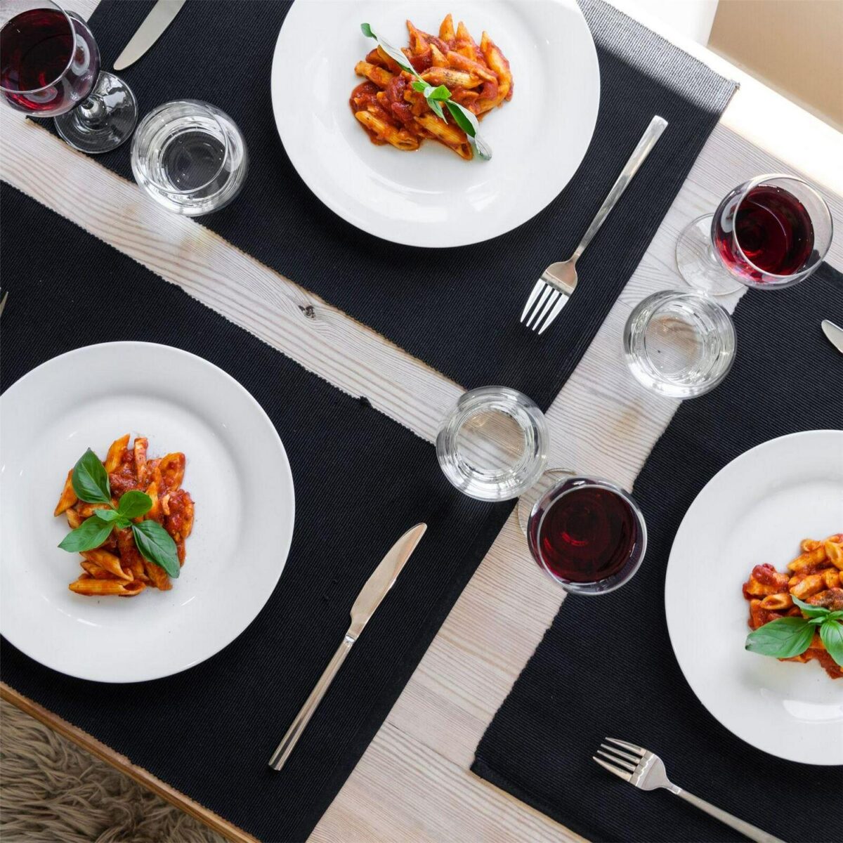 6x Ribbed Cotton Placemats Soft Woven Washable Dining Table Mats 48 x 33cm - Image 5