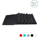 6x Ribbed Cotton Placemats Soft Woven Washable Dining Table Mats 48 x 33cm