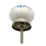 6x Round Ceramic Cabinet Knobs Vintage Cupboard Door Drawer Handles Light Blue - Image 4