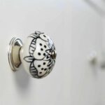 6x Round Ceramic Cabinet Knobs Vintage Cupboard Door Drawer Handles White Rose - Image 6