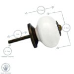 6x Round Ceramic Cabinet Knobs Vintage Cupboard Door Drawer Handles Light Blue - Image 3