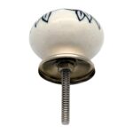 6x Round Ceramic Cabinet Knobs Vintage Cupboard Door Drawer Handles White Rose - Image 5