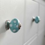 6x Round Ceramic Cabinet Knobs Cupboard Door Drawer Handles Turquoise Spot - Image 6
