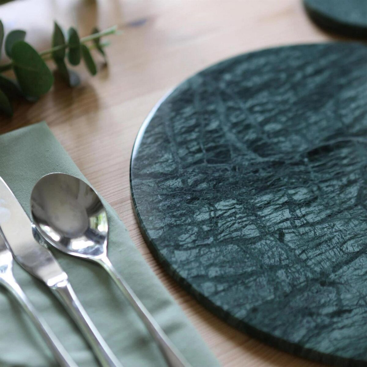 6x Round Marble Placemats 30cm Green Non-Slip Heat Resistant Dining Table Mat - Image 6