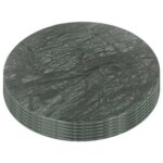 6x Round Marble Placemats 30cm Green Non-Slip Heat Resistant Dining Table Mat