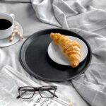 6x Round Non-Slip Serving Trays Rubber Barware Drinks Service 28cm Black - Image 6