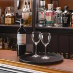 6x Round Non-Slip Serving Trays Rubber Barware Drinks Service 35cm Black - Image 5