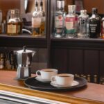 6x Round Non-Slip Serving Trays Rubber Barware Drinks Service 35cm Black - Image 6