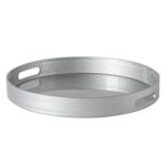 6x Round Serving Trays Wedding Party Dining Food Drinks Service 33cm Silver