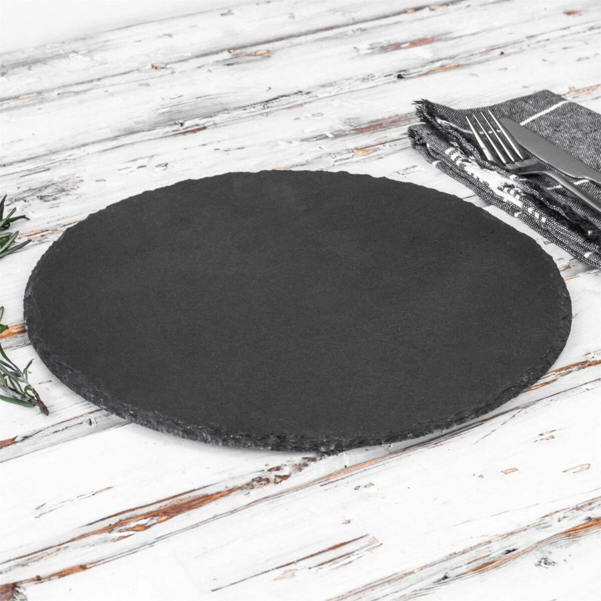 6x Round Slate Placemats Rustic Dining Table Place Setting 30cm Grey - Image 7