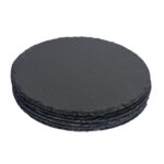6x Round Slate Placemats Rustic Dining Table Place Setting 30cm Grey