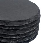 6x Round Slate Placemats Rustic Dining Table Place Setting 30cm Grey - Image 4