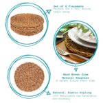 6x Round Woven Seagrass Placemats Rustic Dining Table Place Setting 30cm Brown - Image 2