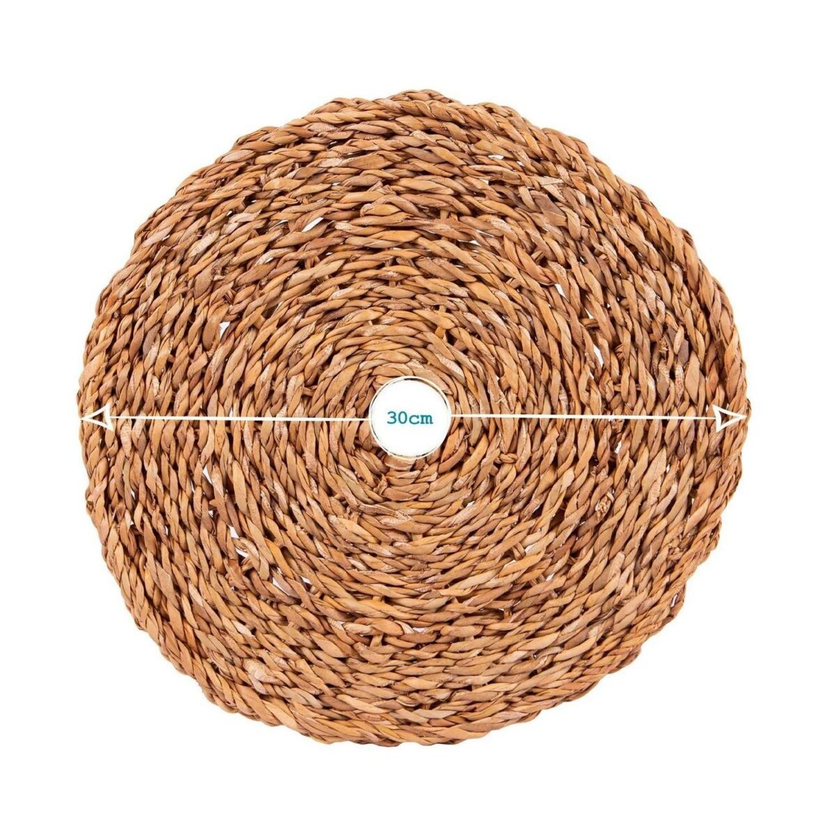 6x Round Woven Seagrass Placemats Rustic Dining Table Place Setting 30cm Brown - Image 3