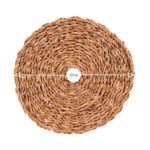 6x Round Woven Seagrass Placemats Rustic Dining Table Place Setting 30cm Brown - Image 3