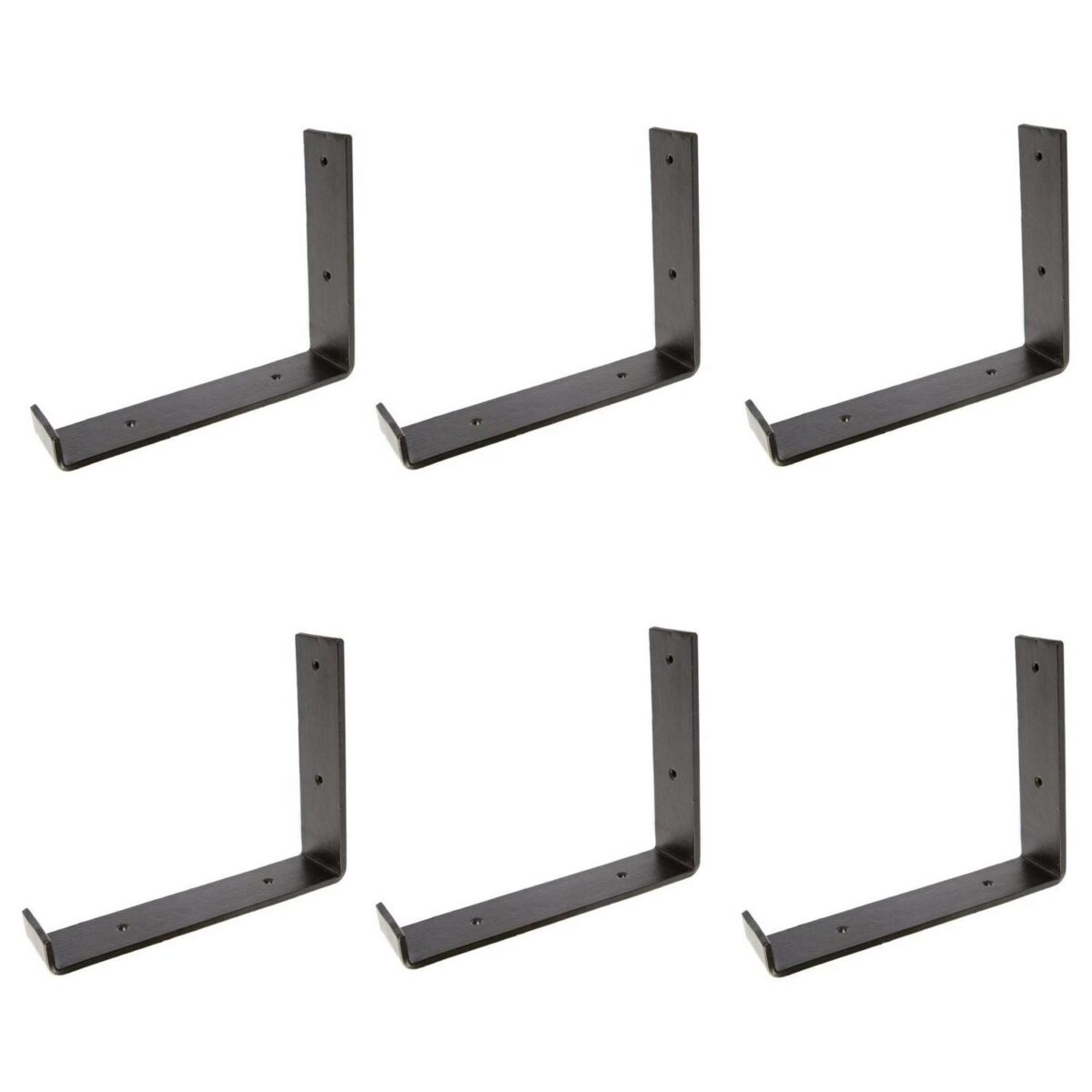 6x Scaffold Board Iron Shelf Bracket Antique Vintage Wall Brackets D235mm Black - Image 1