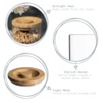 6x Scandi Storage Jar and Wooden Lid Modern Food Kitchen Container 550ml Clear - Image 2