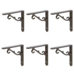 6x Scroll Iron Shelf Bracket Cast Iron Antique Vintage Wall Brackets D105mm Raw