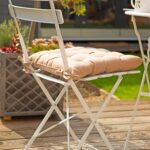 6x Square Garden Chair Seat Cushions Cotton Polyester Outdoor Dining Natural - Image 7