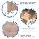 6x Square Garden Chair Seat Cushions Cotton Polyester Outdoor Dining Natural - Image 2