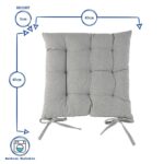 6x Square Garden Chair Seat Cushions Cotton Polyester Outdoor Dining Natural - Image 3