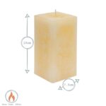 6x Square Vanilla Pillar Candles Large Scented Single Wick 3 Sizes Cream - Image 4