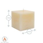 6x Square Vanilla Pillar Candles Large Scented Single Wick 3 Sizes Cream - Image 3